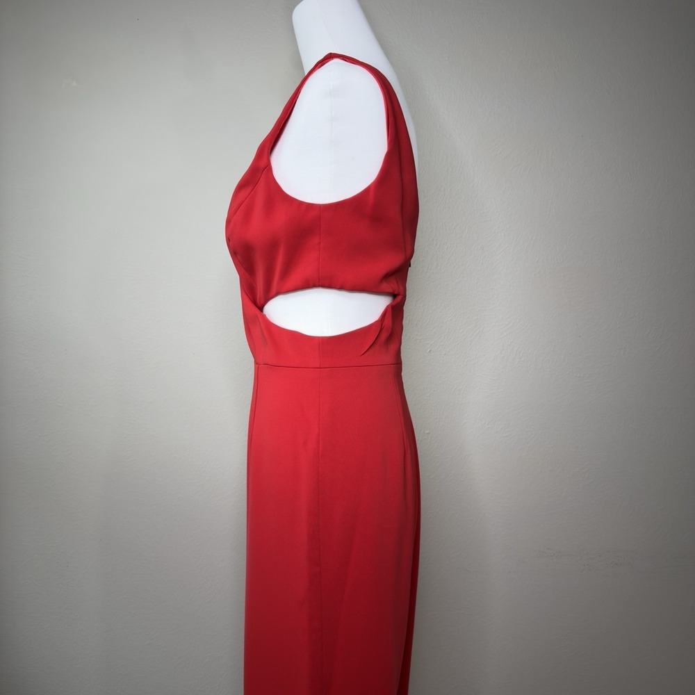 Jay Godfrey Size 2 Red Cut out Wide Leg Jumpsuit Party Formal Going Out - Picture 3 of 15